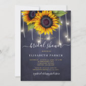 ひまわり素朴シック台本ブライダルシャワー 招待状 (正面)
