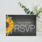 ひまわり素朴シャルボードRSVP 出欠カード (スタンド正面)
