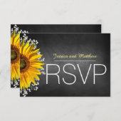 ひまわり素朴シャルボードRSVP 出欠カード (正面/裏面)