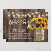 ひまわり素朴ジャー&ハミングバードブライダルシャワー 招待状 (正面/裏面)