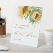 ひまわり素朴スクリプトブライダルシャワーへようこそ 台座サイン (インサイチュ)