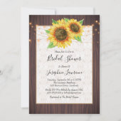 ひまわり素朴ストリングライトレースブライダルシャワー 招待状 (正面)