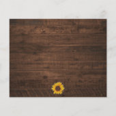 ひまわり素朴ストリングライト結婚式招待状 (裏面)