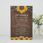 ひまわり素朴ストリングライト結婚式 プログラム (スタンド正面)