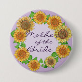ひまわり素朴セージ緑の花嫁の母 缶バッジ (正面)