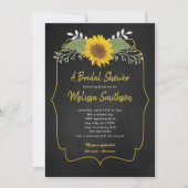 ひまわり素朴チョークボードブライダルシャワー招待状 招待状 (正面)