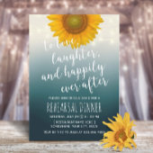 ひまわり素朴ティール（緑がかった色）エレガントリハーサルディナー 招待状