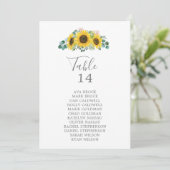 ひまわり素朴テーブル番号座席表カード (スタンド正面)