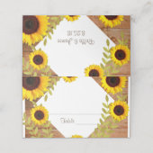 ひまわり素朴テーブル番号座席表 プレイスカード (外部開封)