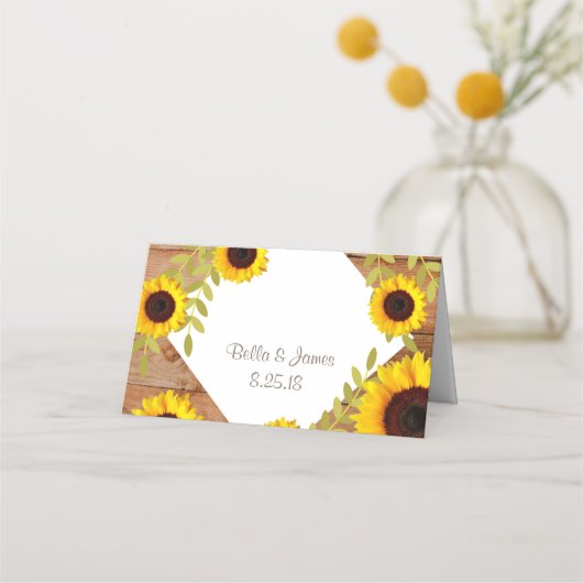 ひまわり素朴テーブル番号座席表 プレイスカード (裏面)