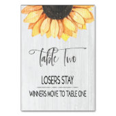 ひまわり素朴テーブル2バンコテーブル番号 テーブルナンバー (裏面)