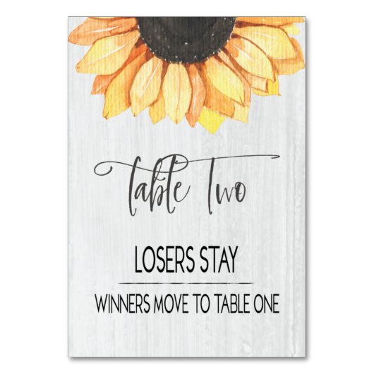 ひまわり素朴テーブル2バンコテーブル番号 テーブルナンバー (正面)