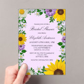 ひまわり素朴デイジーフローラブライダルシャワー アクリル招待状 (インサイチュ (ポータブル))
