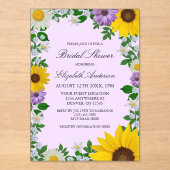 ひまわり素朴デイジーフローラブライダルシャワー アクリル招待状 (正面)