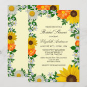 ひまわり素朴デイジーフローラブライダルシャワー 招待状 (正面/裏面)