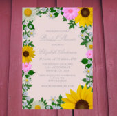 ひまわり素朴デイジーフローラブライダルシャワー 箔招待状