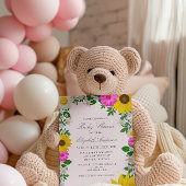 ひまわり素朴デイジーフローラベビーシャワー 招待状