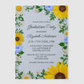 ひまわり素朴デイジーフローラ卒業パーティー ベラム紙招待状 (正面)