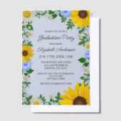 ひまわり素朴デイジーフローラ卒業パーティー ベラム紙招待状 (オフセット)