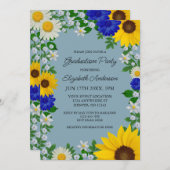 ひまわり素朴デイジーフローラ卒業パーティー 招待状 (正面/裏面)