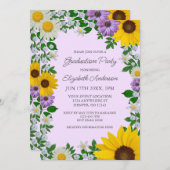 ひまわり素朴デイジーフローラ卒業パーティー 招待状 (正面/裏面)