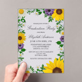 ひまわり素朴デイジーフローラ卒業 アクリル招待状 (インサイチュ (ポータブル))