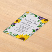 ひまわり素朴デイジーフローラ卒業 アクリル招待状 (レイダウン)