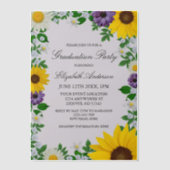 ひまわり素朴デイジーフローラ卒業 ベラム紙招待状 (正面)