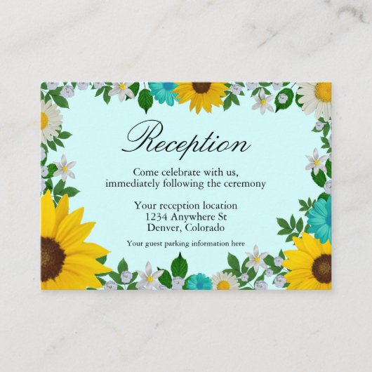 ひまわり素朴デイジーフローラ披露宴 エンクロージャーカード (正面)