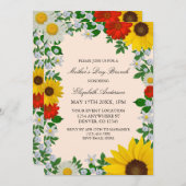 ひまわり素朴デイジーフローラ母の日 招待状 (正面/裏面)