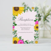 ひまわり素朴デイジーフローラ結婚披露宴 エンクロージャーカード (スタンド正面)