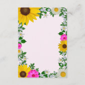 ひまわり素朴デイジーフローラ結婚披露宴 エンクロージャーカード (裏面)