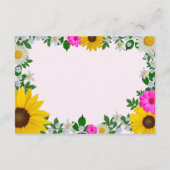 ひまわり素朴デイジーフローラ結婚披露宴 エンクロージャーカード (裏面)