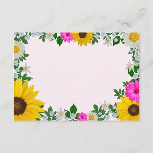 ひまわり素朴デイジーフローラ結婚披露宴 エンクロージャーカード (裏面)