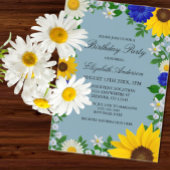 ひまわり素朴デイジーフローラ誕生日 アクリル招待状
