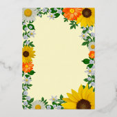 ひまわり素朴デイジーフローラ誕生日 箔招待状 (裏面)