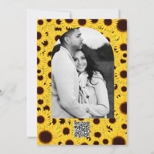 ひまわり素朴トウィーンブライダル結婚式招待状 招待状 (裏面)