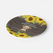 ひまわり素朴ハイランド牛の赤ちゃんシャワー ペーパープレート (アングル)