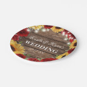 ひまわり素朴バラウッド結婚背景 ペーパープレート (アングル)