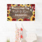 ひまわり素朴バラウッド結婚背景 横断幕 (インサイチュ)