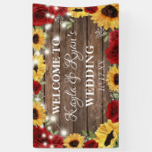 ひまわり素朴バラウッド結婚背景 横断幕 (縦)