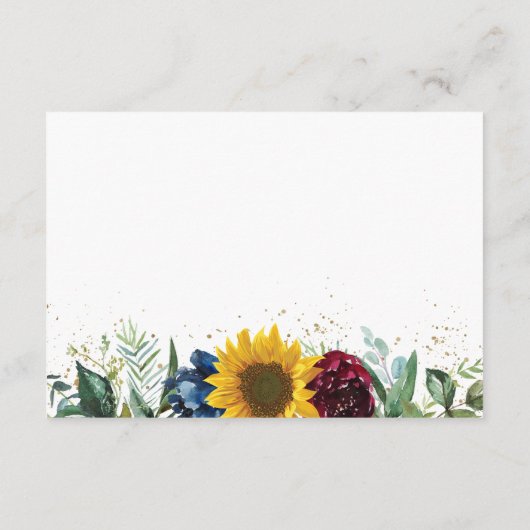 ひまわり素朴バラフローラ結婚披露宴 エンクロージャーカード (裏面)