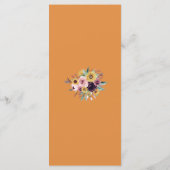 ひまわり素朴バラブルゴーニュ秋の結婚式食品 メニュー (裏面)