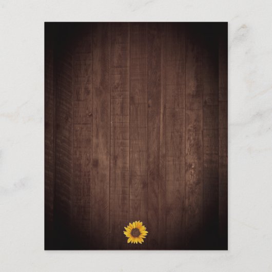 ひまわり素朴バラ緑のブライダルシャワー (裏面)