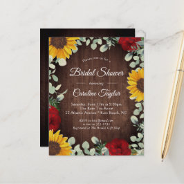 ひまわり素朴バラ緑のブライダルシャワー