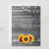 ひまわり素朴バーガンディバラウッドバースデーパーティー 招待状 (裏面)