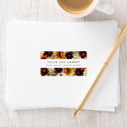 ひまわり素朴バーガンディフローラ住所 シール (インサイチュ)