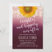 ひまわり素朴バーガンディレッドリハーサルディナー 招待状 (正面)