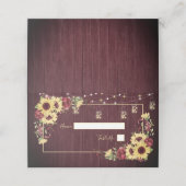 ひまわり素朴バーガンディーウッドフローラ結婚ズ プレイスカード (外部開封)