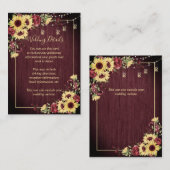 ひまわり素朴バーガンディーウッドフローラ詳細 エンクロージャーカード (正面/裏面)